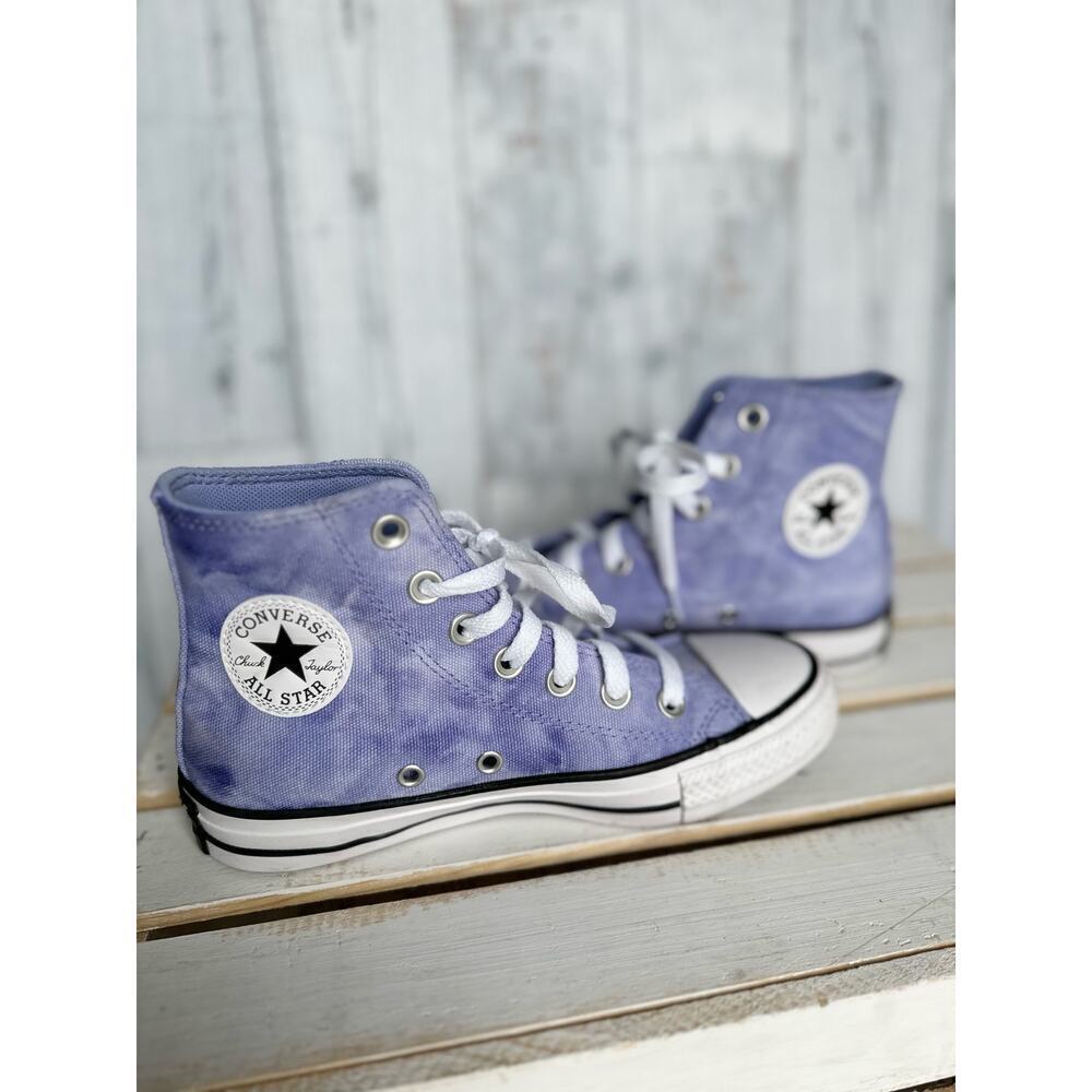 Converse Chuck Taylor All Star Hi Top Unisex Sneakers Ultra Violet/Tie Dye Sz 5 - Picture 2 of 9